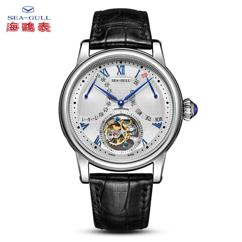 Seagull Men Watch Automatic Tourbillon Mechanical Watch Multifunctional Sapphire Calendar Luxury Men's Wristwatch ST8004ZS