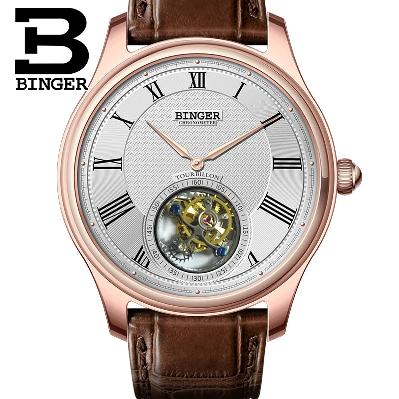 Switzerland Luxury Brand LOBINNI Top Seagull Tourbillon Automatic Mechanical Men's Watches Sapphire Waterproof Moon Phase L8886