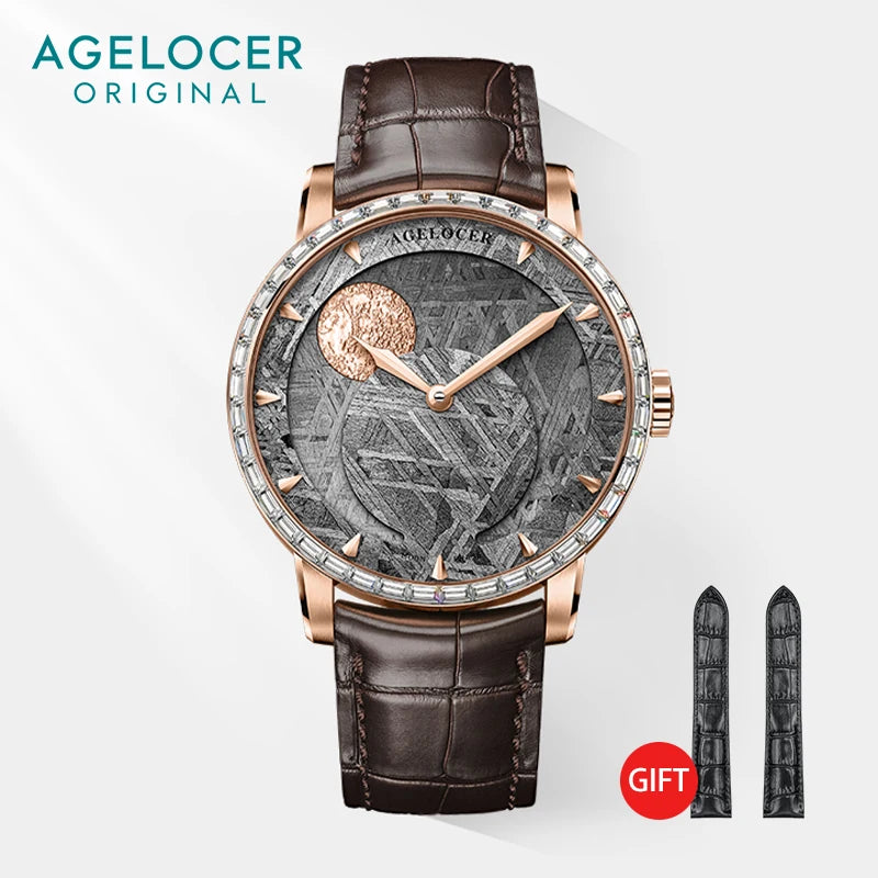 AGELOCER Switzerland Designer Meteorite Dial Luxury Watch Top Brand Mens Automatic Sapphire Watches Mechanical Power Reserve 80h - Denis Vigilante