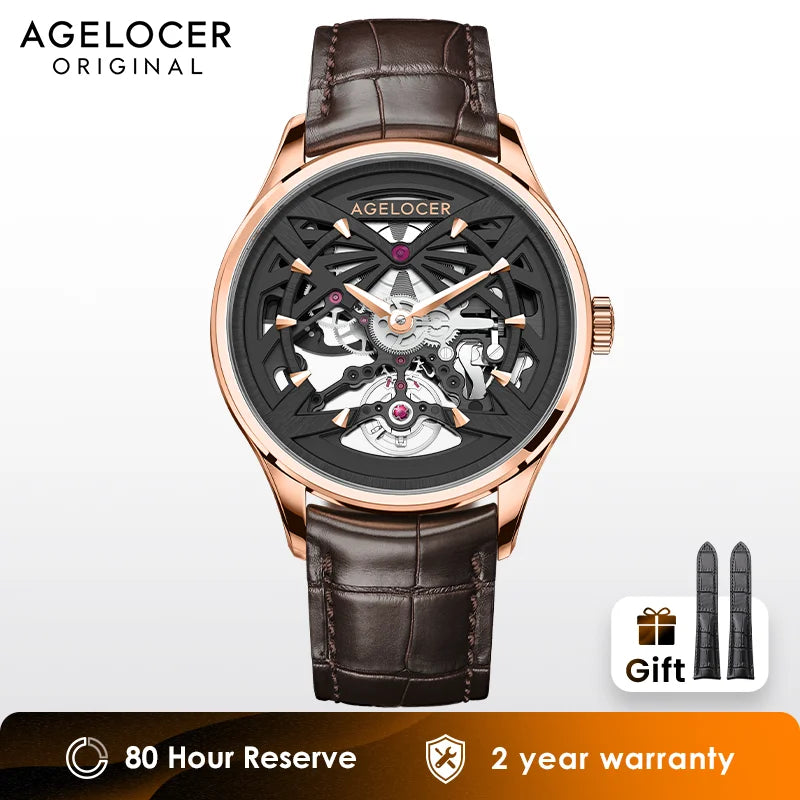 AGELOCER Original Schwarzwald Watch Men's Business Formal Skeleton Automatic Mechanical Watch Birthday Gift for Men - Denis Vigilante