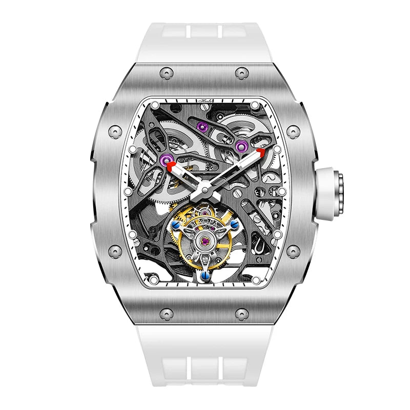 Haofa Tourbillon Watch Skeleton Automatic Movement Tonneau Sapphire Luminous Mechanical Wristwatch Men Double Spring Drive 1908 - Denis Vigilante