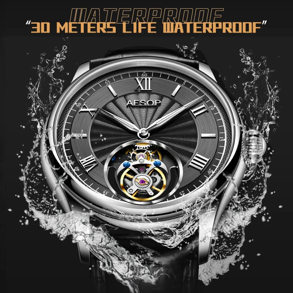 AESOP Official Watch Store Flying Tourbillon Movement Mechanical Wristwatches Skeleton Watches for Menes Luxury Waterproof 2024